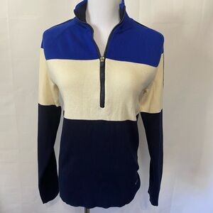 Lauren Active Ralph Lauren 1/4 zip 100% cotton color blocked sweater size Med